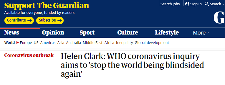 新西兰前总理被任命调查全球疫情应对工作:旨在防止世界再次被危机“突袭”